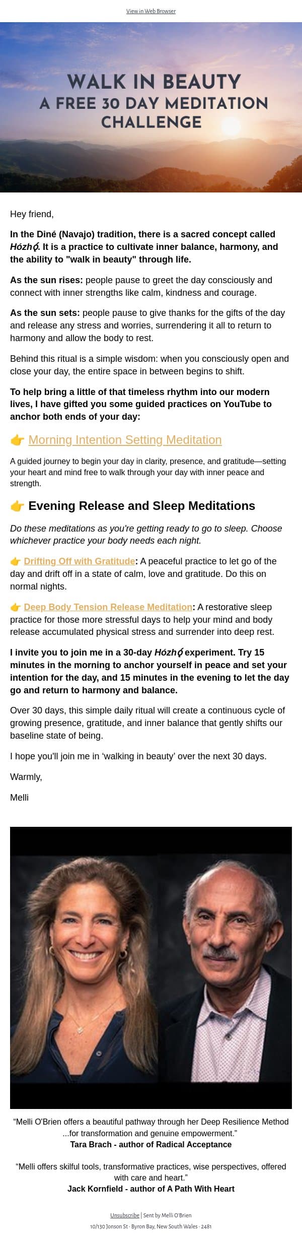 An ancient daily rhythm (and a 30-day challenge) email from Mindful screenshot