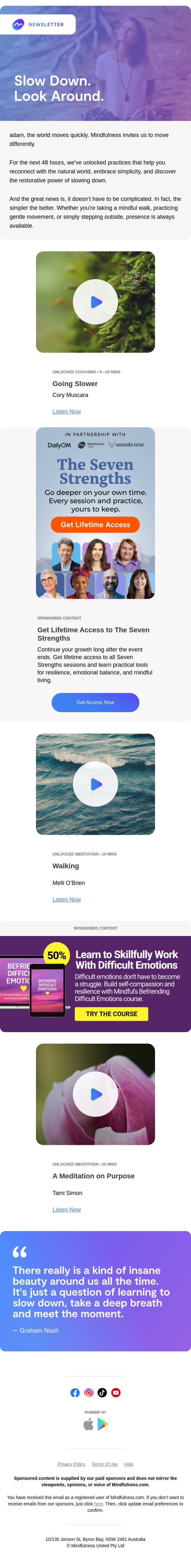 What Happens When You Slow Down? 🐌 email from Mindful screenshot