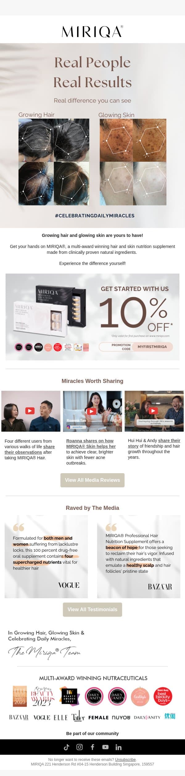 Real People Real Results 💁‍♀️ email from Miriqa screenshot