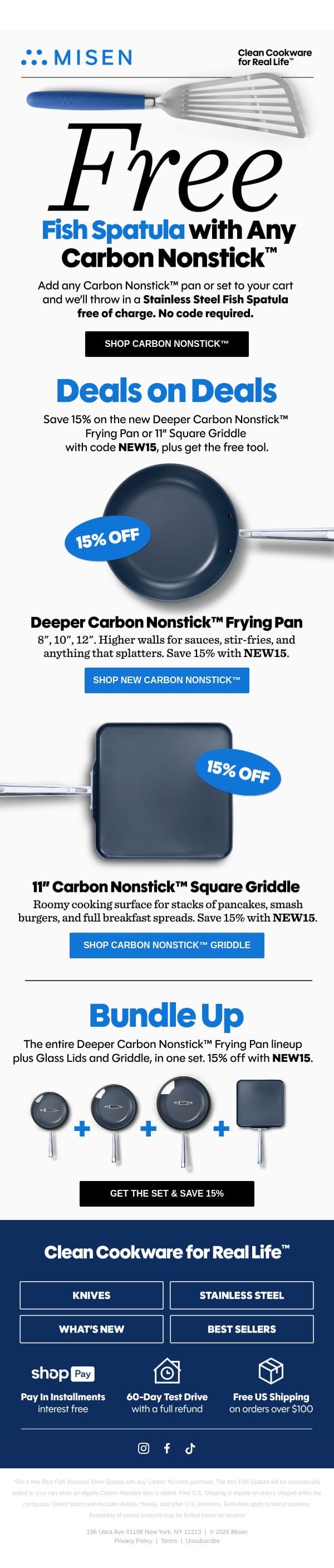 Buy a Pan, Get A Free Tool email from Misen screenshot