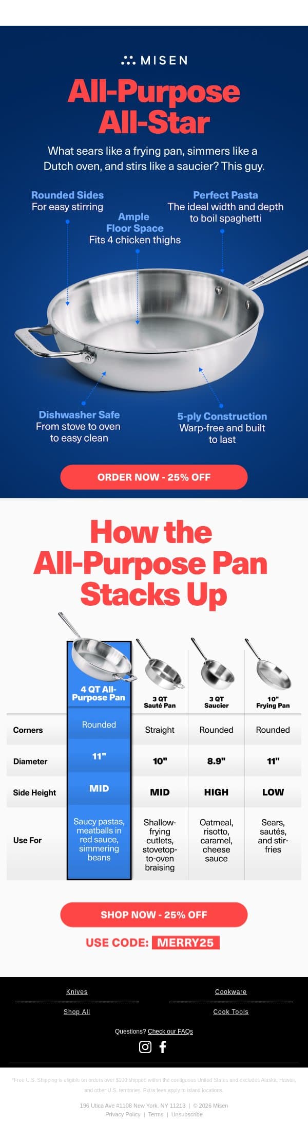 The Pan That Does It All email from Misen screenshot