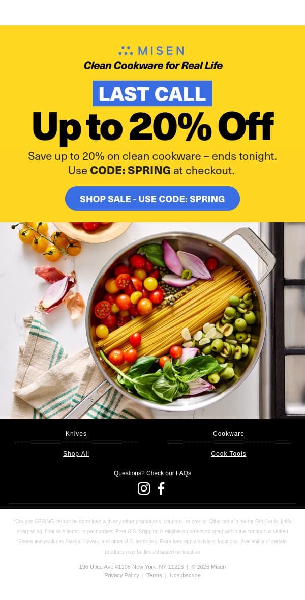Final Hours to Save email from Misen screenshot