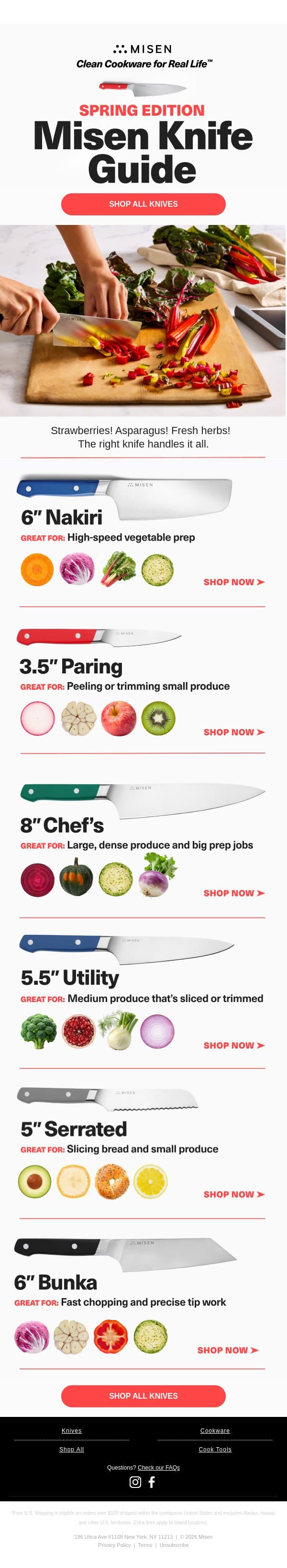 The Knife Guide for Spring Produce email from Misen screenshot