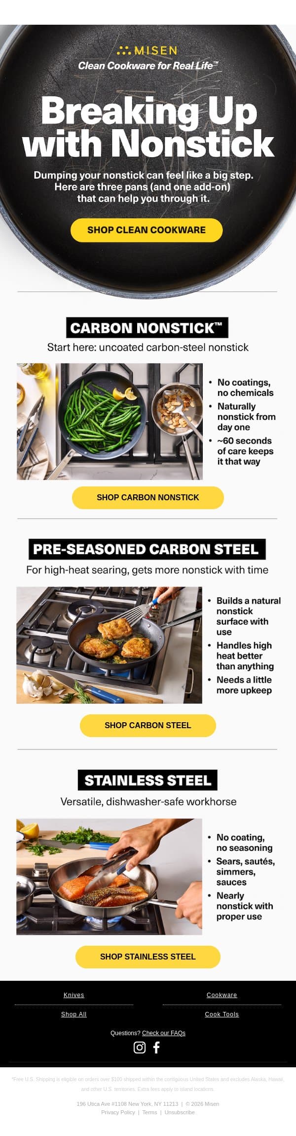 Ready to Ditch Nonstick? email from Misen screenshot