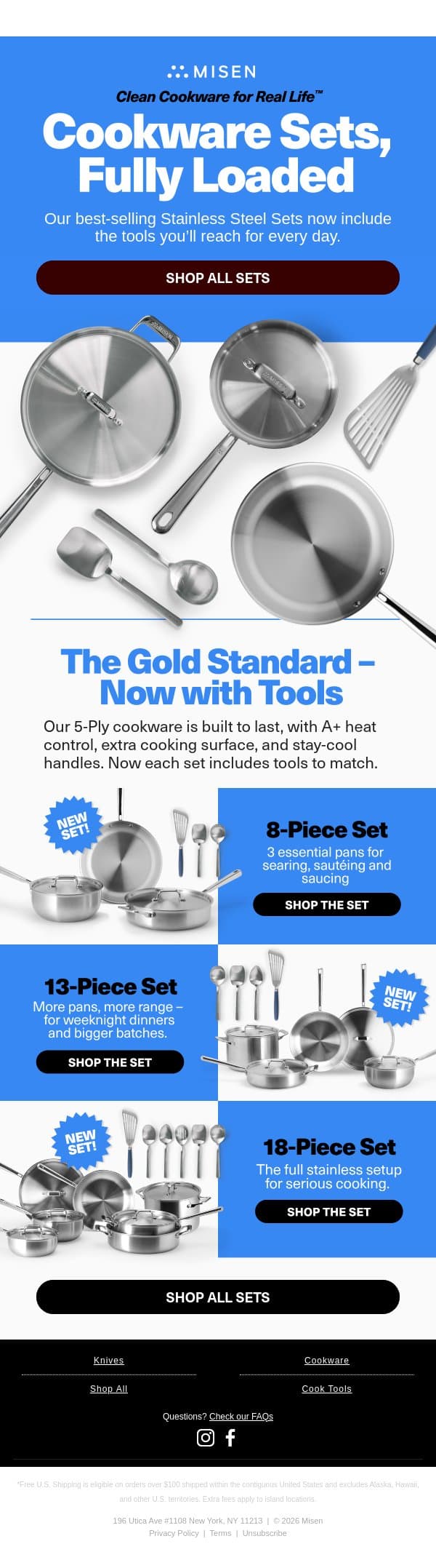 Our Stainless Sets Just Got an Upgrade email from Misen screenshot