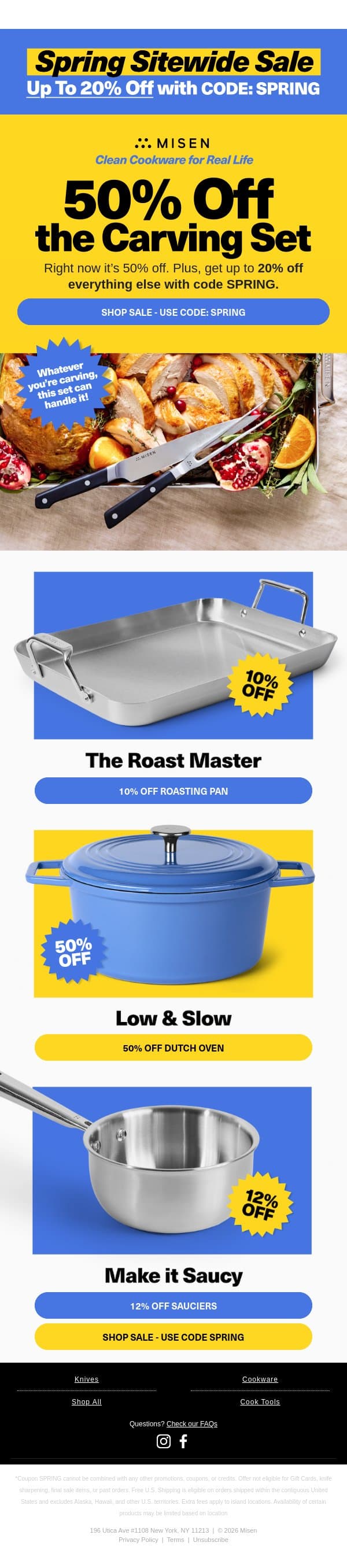 50% Off Your Easter Essential email from Misen screenshot
