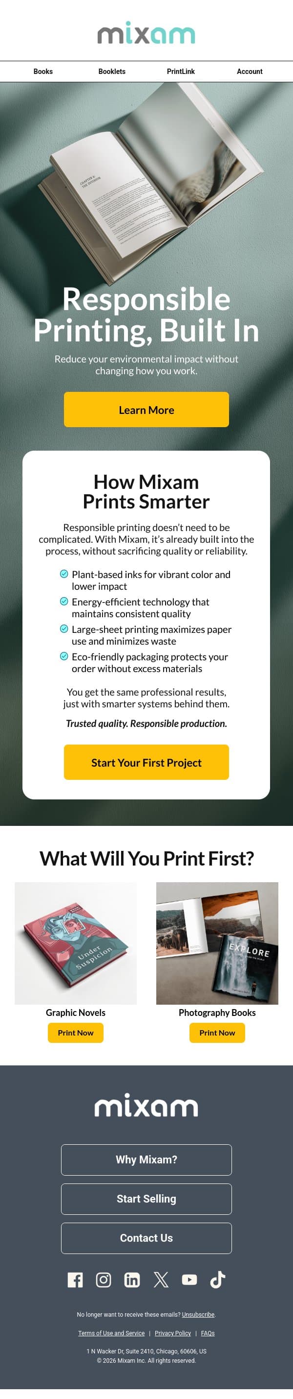 Better Printing, Without Trying Harder email from Mixam screenshot