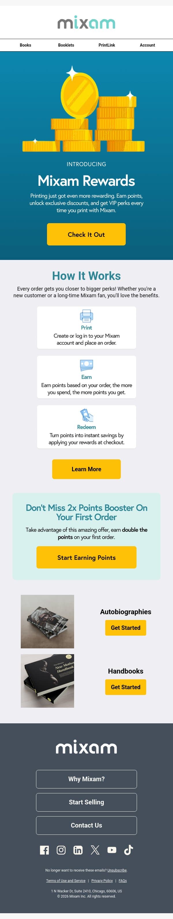 🎉 Meet Mixam Rewards email from Mixam screenshot