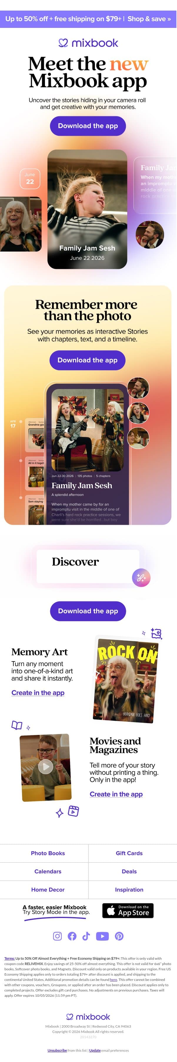 Say hey to the NEW Mixbook app email from Mixbook screenshot