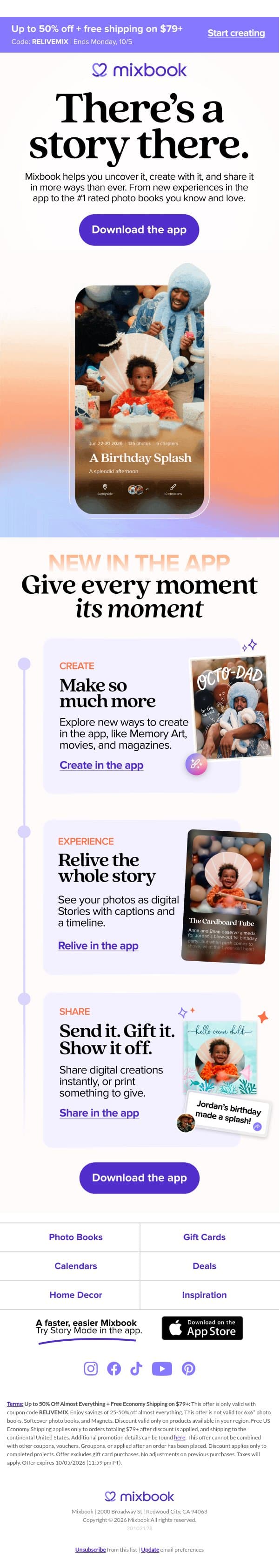 Your photos? There’s a story there. email from Mixbook screenshot