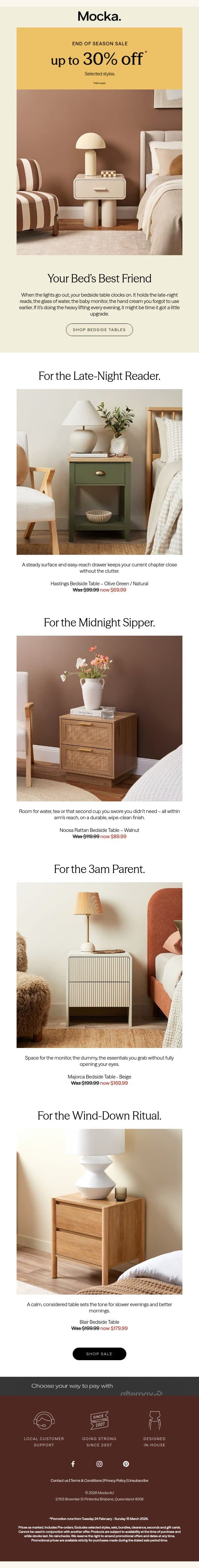 Your Bed’s Best Friend Is On Sale email from Mocka screenshot