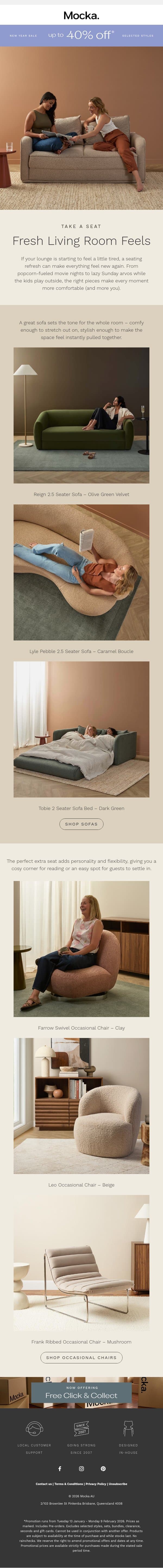 Is Your Sofa Ready for an Upgrade? email from Mocka screenshot