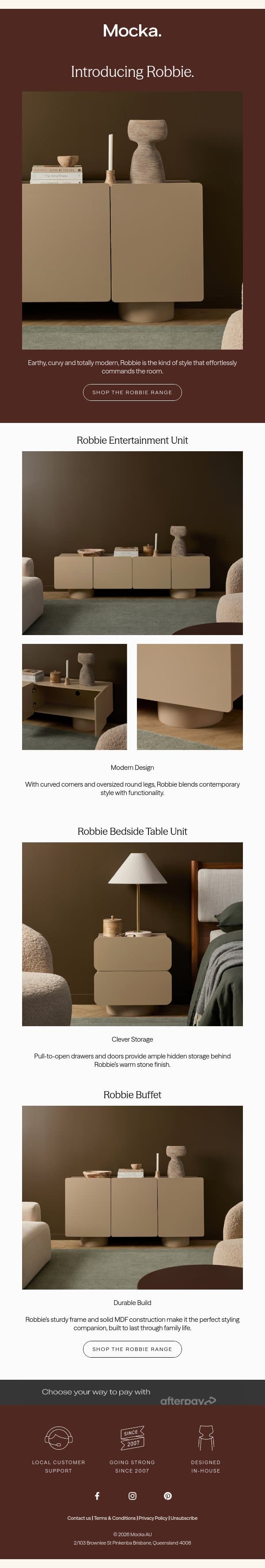 New and Trending: Robbie. email from Mocka screenshot