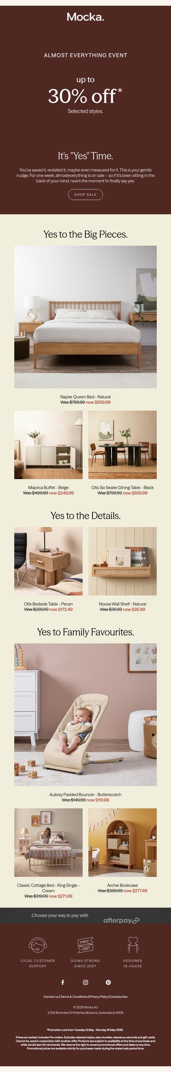 It’s (Almost) All on Sale! email from Mocka screenshot