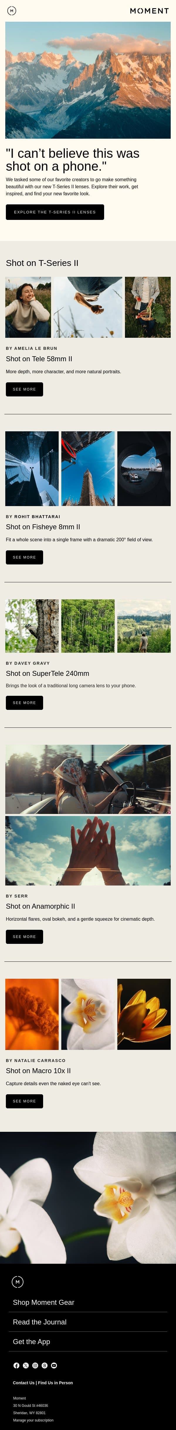 They Shot This on a Phone?! email from Moment screenshot