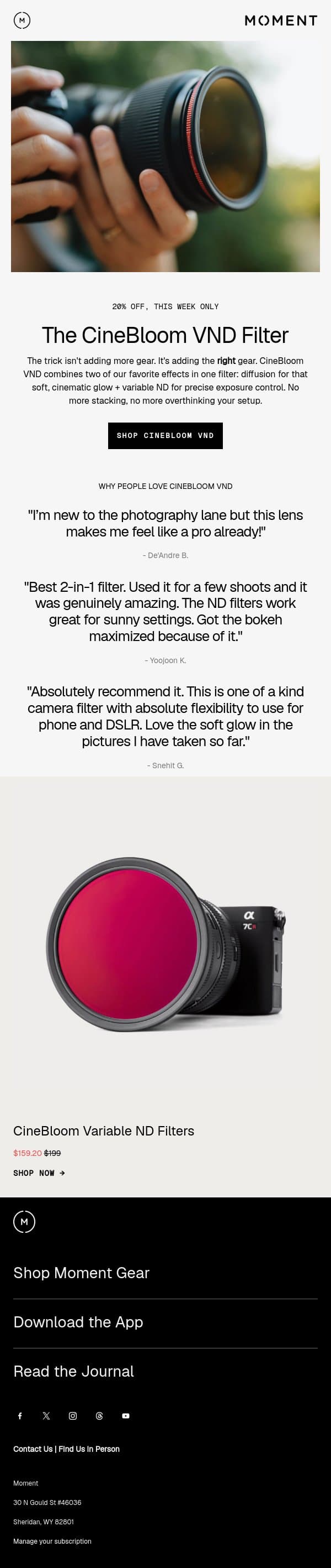 The one thing you need for a pro look email from Moment screenshot