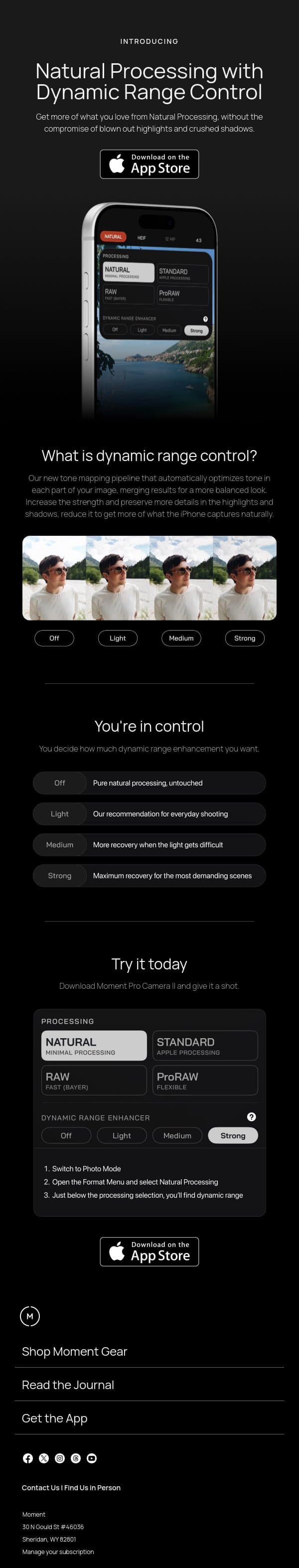 Natural Processing Just Got Better email from Moment screenshot