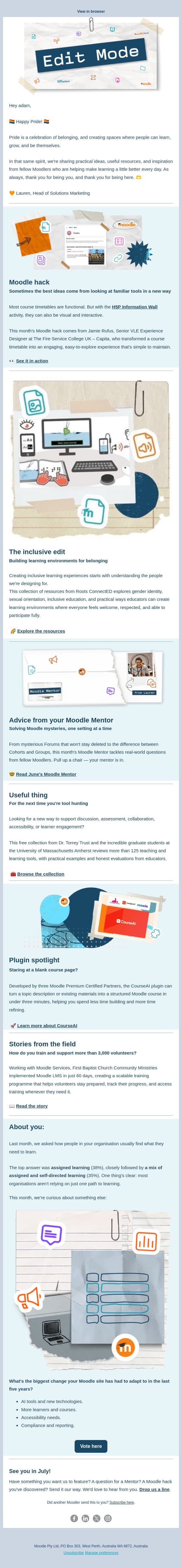 The best Moodle ideas are meant to be shared email from Moodle screenshot