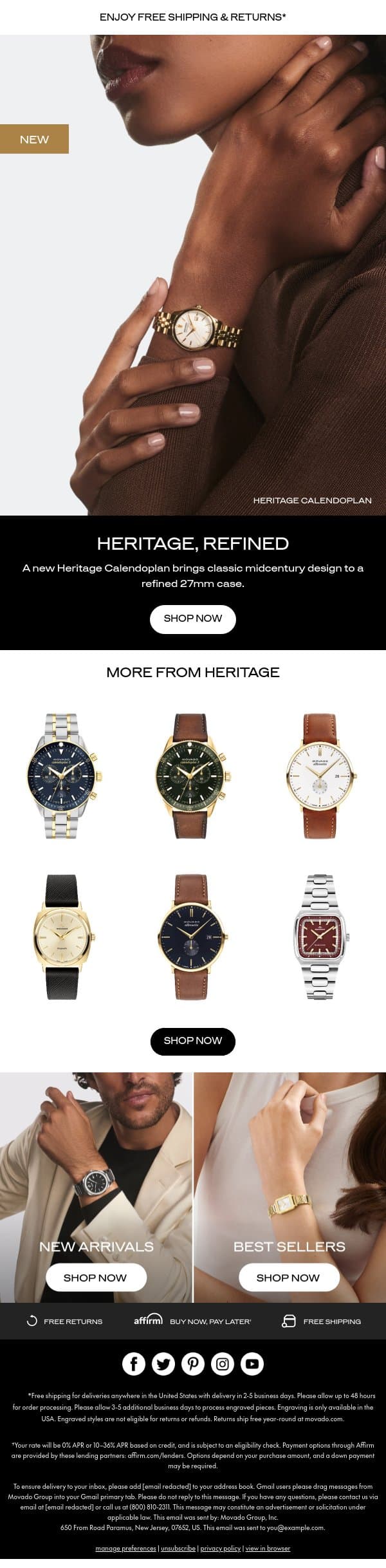 Heritage Calendoplan: Now in 27mm email from Movado screenshot