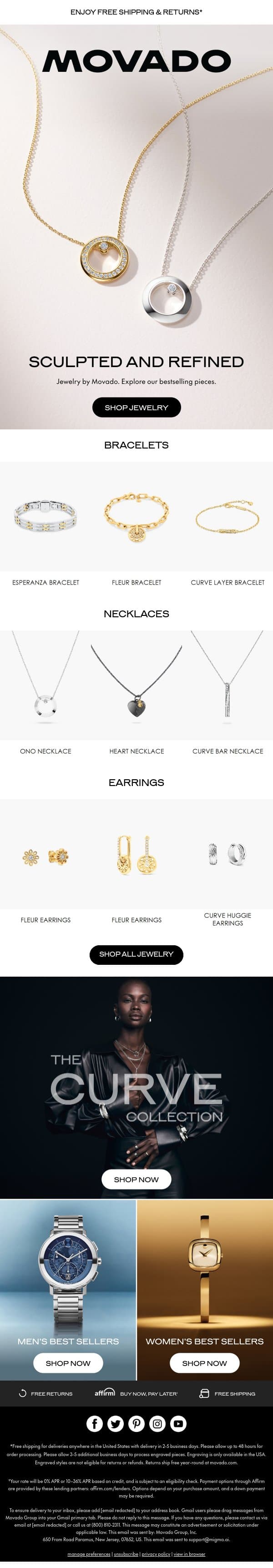 Modern Jewelry by Movado email from Movado screenshot