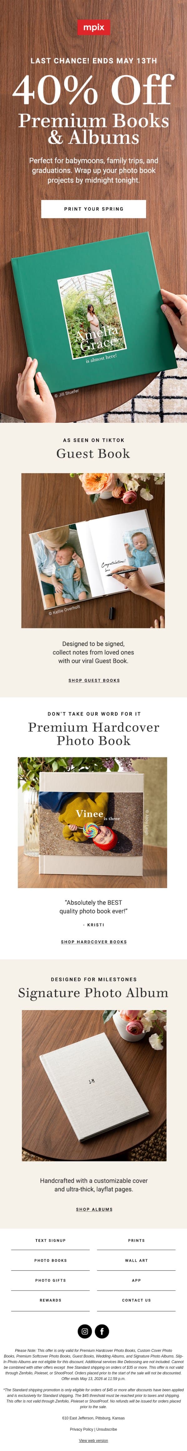 40% off is almost over... email from Mpix screenshot