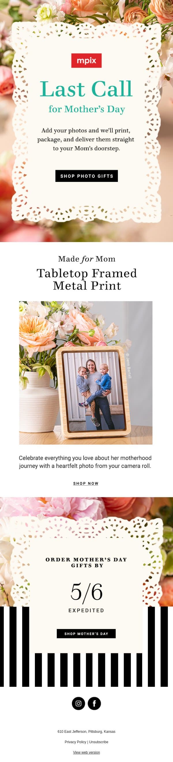 A final Mother's Day reminder... email from Mpix screenshot