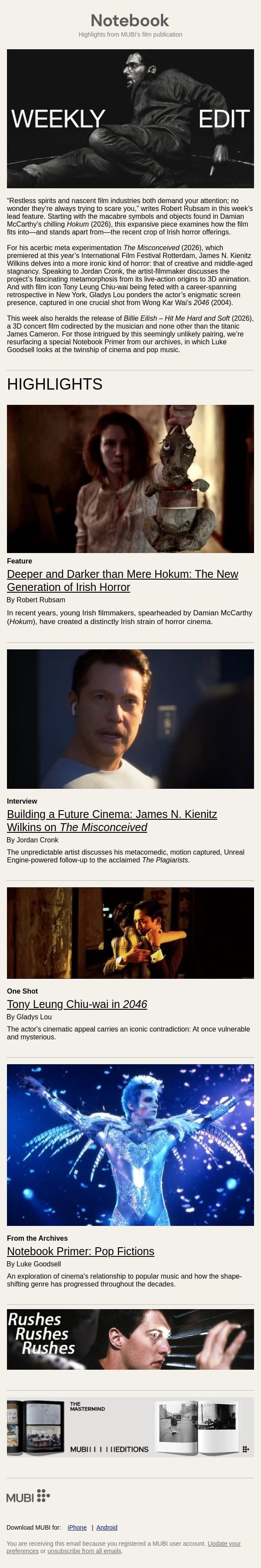 Tony Leung Chiu-wai in One Shot email from Mubi screenshot