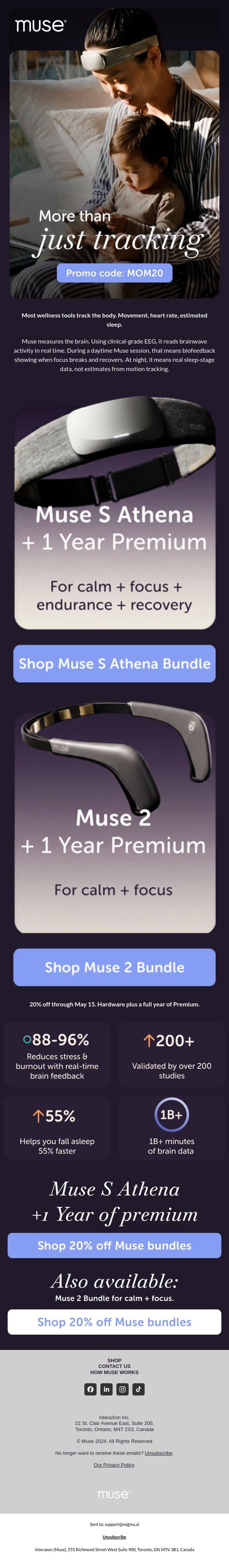 The wellness gift backed by 200+ peer-reviewed studies email from Muse screenshot