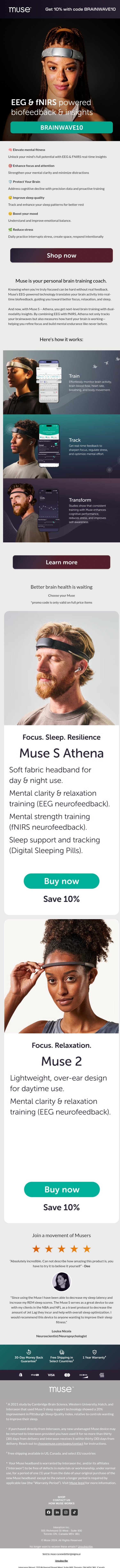 [OFFER INSIDE] Train you brain & find your focus email from Muse screenshot