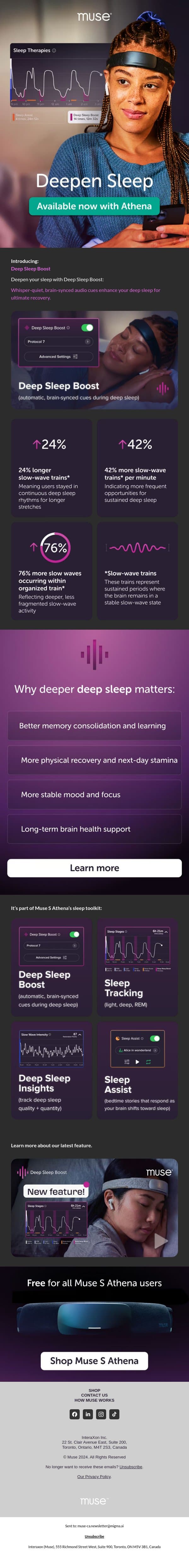 [LIVE] Deep Sleep Boost email from Muse screenshot