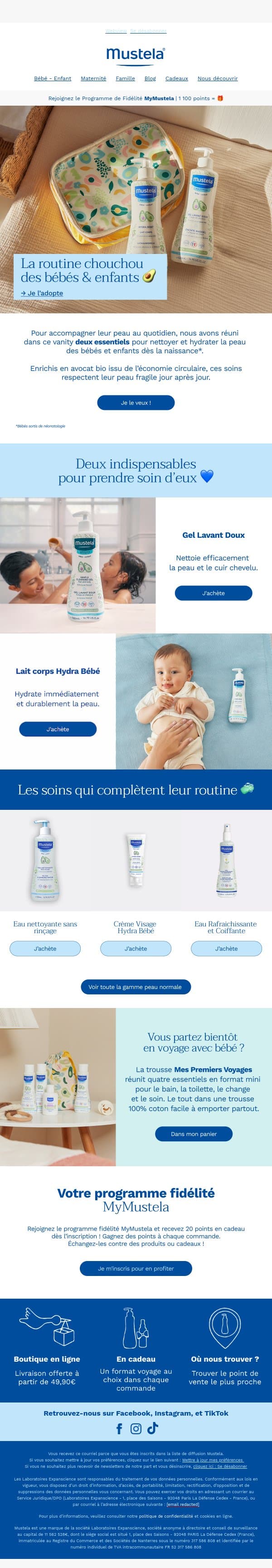 De la douceur pour la peau délicate des enfants 🥑 email from Mustela screenshot