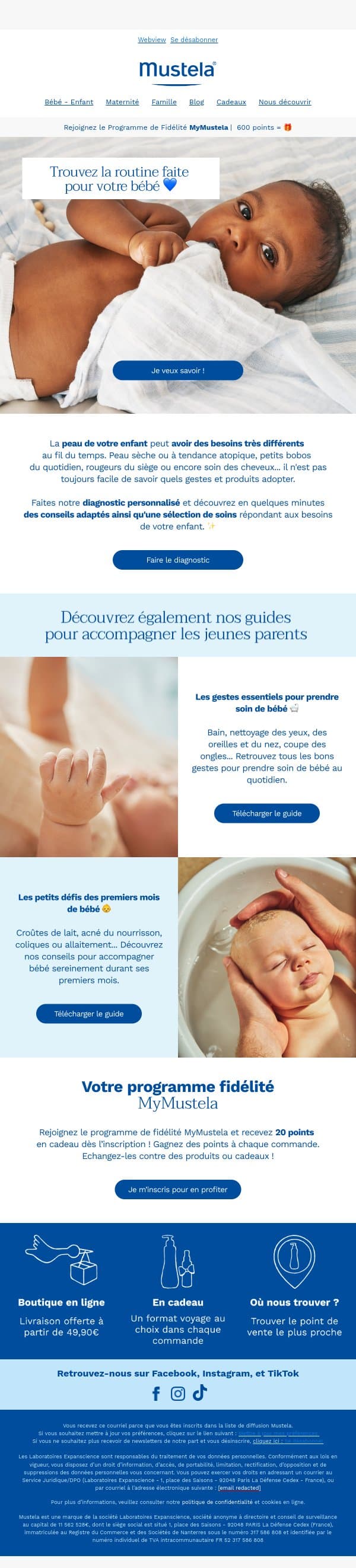 Votre diagnostic Mustela - bébé & enfant 💙 email from Mustela screenshot