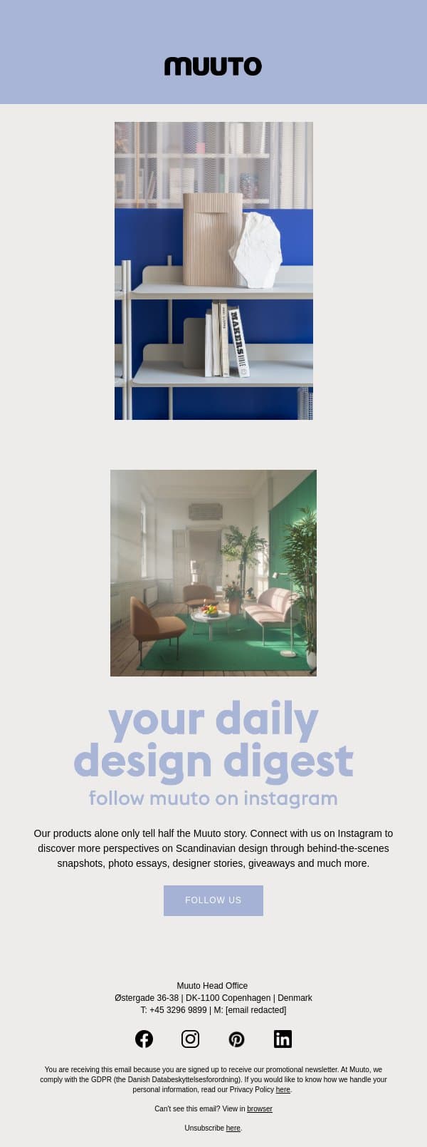 Get the whole picture email from Muuto screenshot