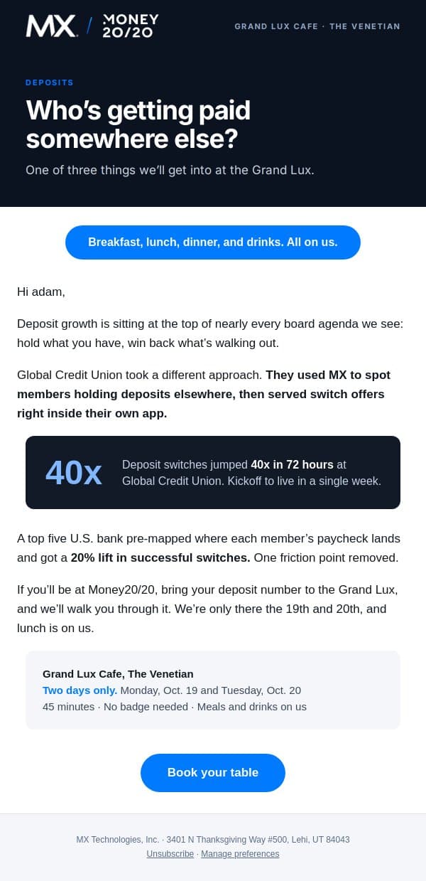 40x deposit switches. Here’s the story. email from MX screenshot