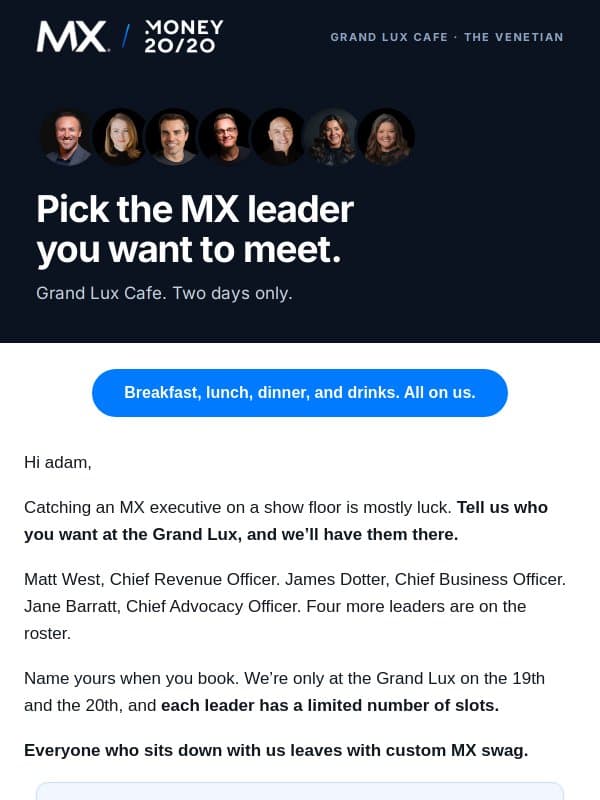 Which MX leader do you want at your table? email from MX