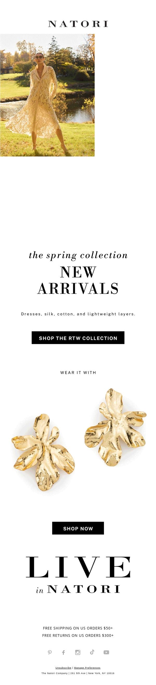 New Ready-to-Wear Has Arrived email from Natori screenshot