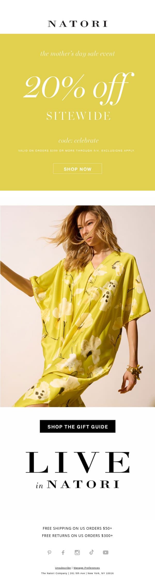 Enjoy 20% Off Sitewide Before It Ends email from Natori screenshot