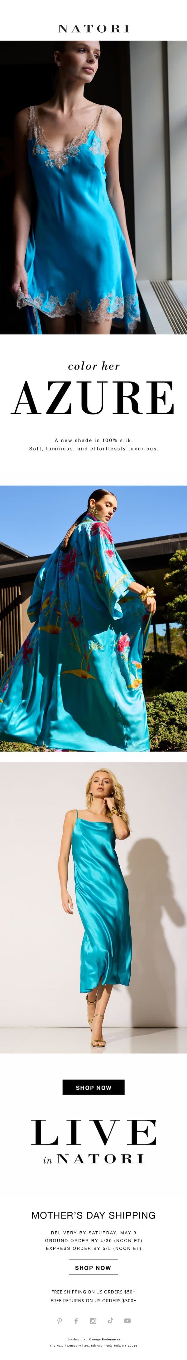 Celebrate the Women Who Inspire You email from Natori screenshot