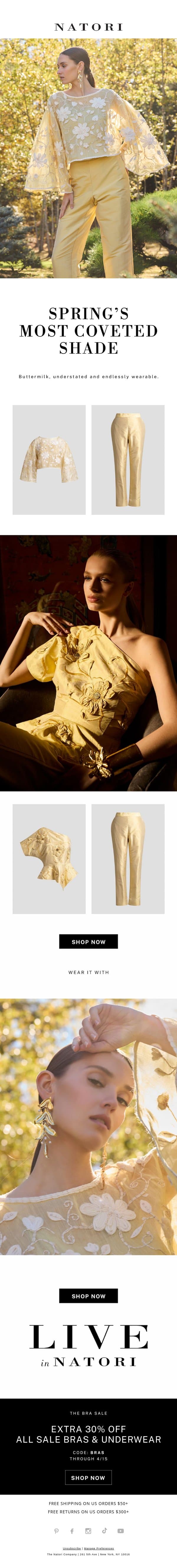 Couture Piña Embellishments email from Natori screenshot