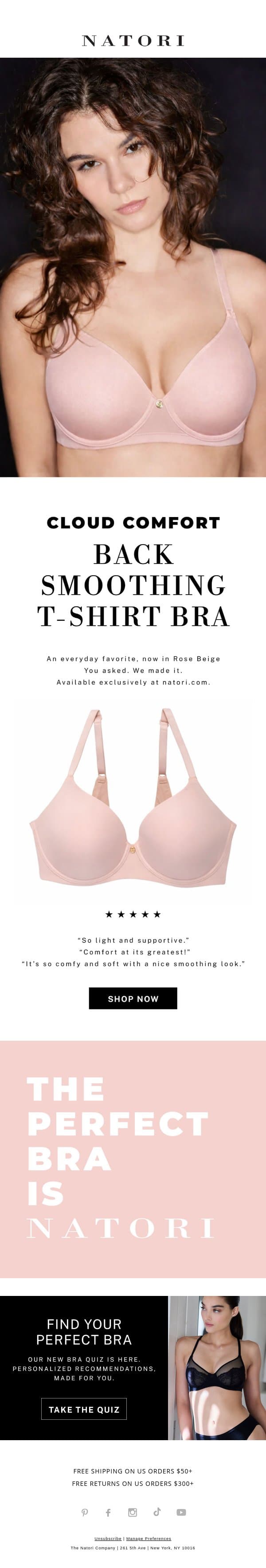 A New Exclusive Bra Color Has Arrived email from Natori screenshot