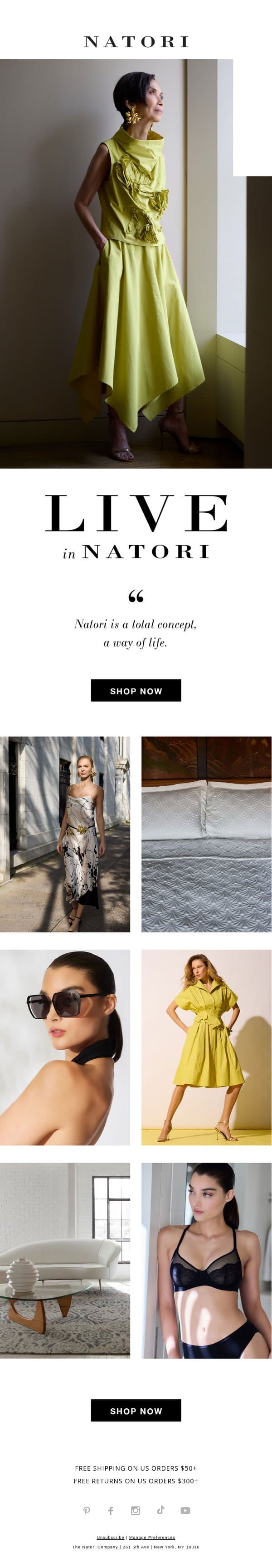 Discover What’s New in the World of Natori email from Natori screenshot
