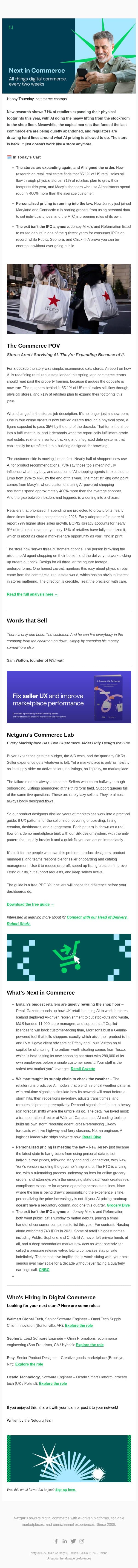 AI made stores indispensable again email from Netguru screenshot