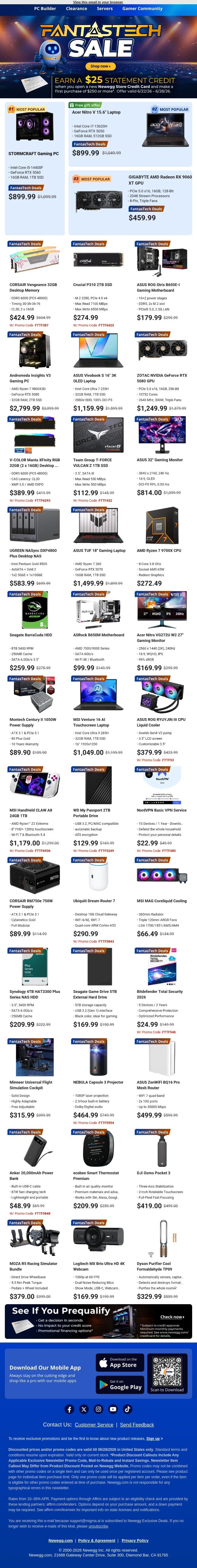 The Final Day! ⚡🏁⚡ FantasTech Isn’t Done Yet! email from Newegg screenshot