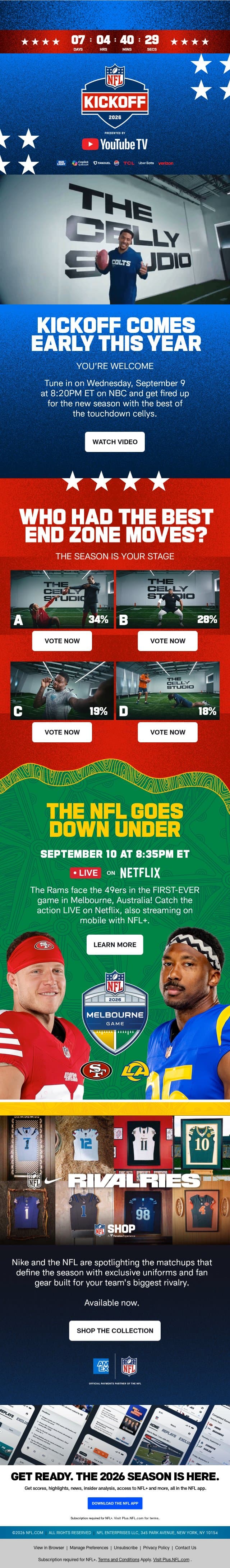 🚨 ONE. MORE. WEEK. Are You Ready? email from NFL screenshot