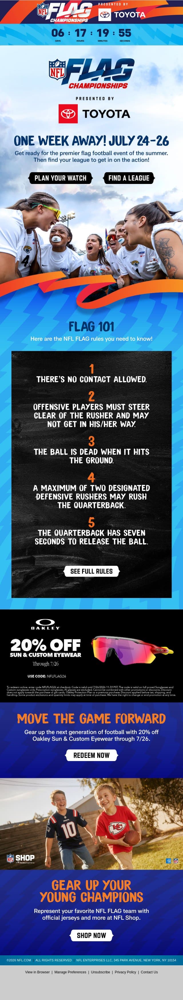 🏈 NFL FLAG's Biggest Weekend Is One Week Away! email from NFL screenshot