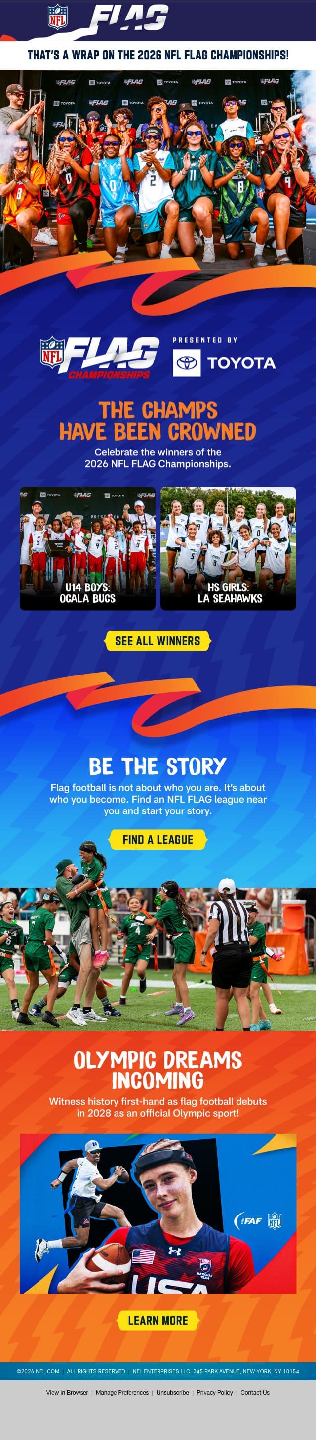 🏈 The Journey Continues Beyond the Championships email from NFL screenshot