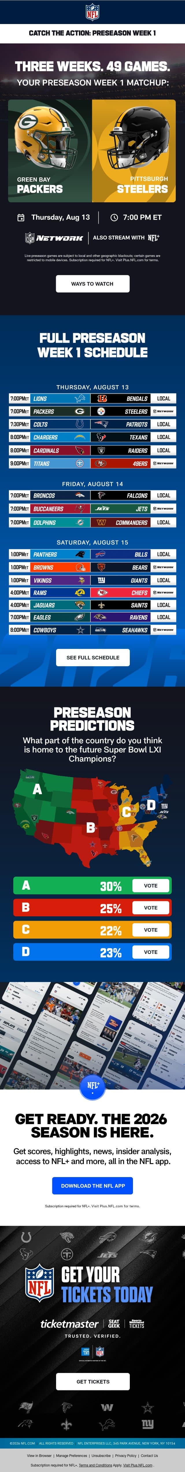 🏈 The Road to the Season Starts Now email from NFL screenshot