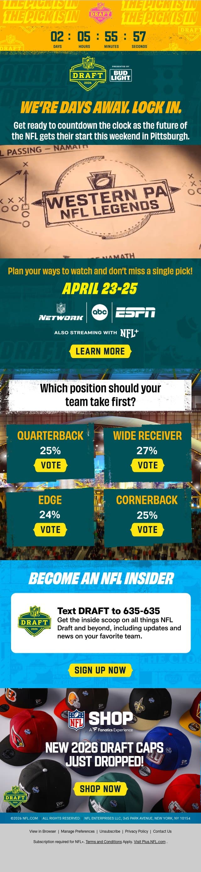 ⭐NFL Stars Incoming! Your 2026 NFL Draft Weekend Preview email from NFL screenshot