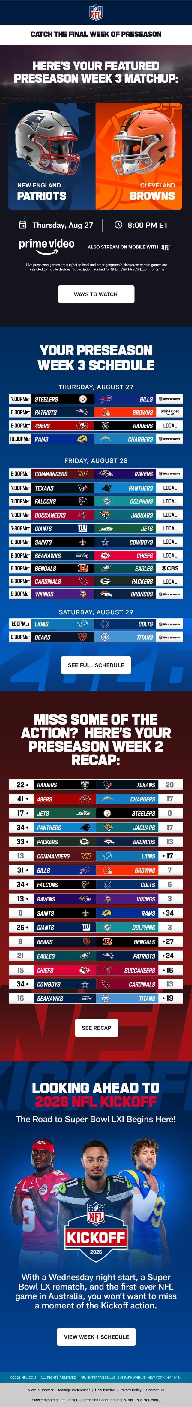 The Final Round Before Kickoff...👀 email from NFL screenshot