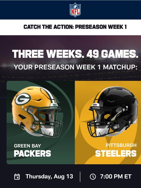 🏈 The Road to the Season Starts Now email from NFL